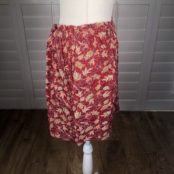 Vintage Liz Sport Women's Shorts Medium Modern Red Floral High Waisted Boho - Picture 8 of 11